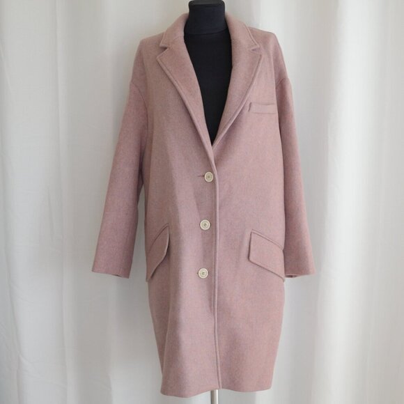NWT Isabel Marant Limi Pink Wool Cocoon Coat Sz M/6 - Picture 3 of 12